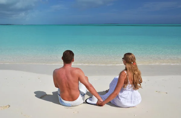 Scena na plaży. Exuma, Bahamy — Zdjęcie stockowe