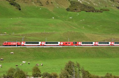 SWITZERLAND - SEP 16: The Glacier Express is the most famous rai clipart
