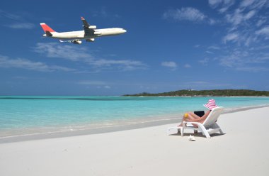 plaj sahnesi. büyük exuma, bahamas