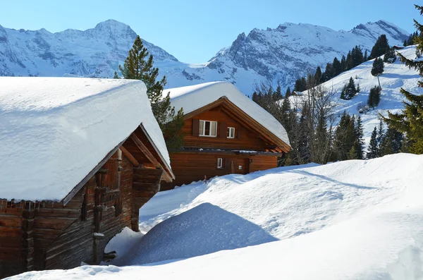 Muerren, berömda schweiziska skidorten — Stockfoto