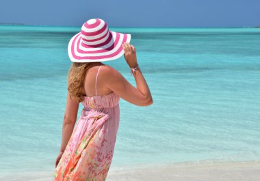 plaj sahnesi. Exuma, bahamas