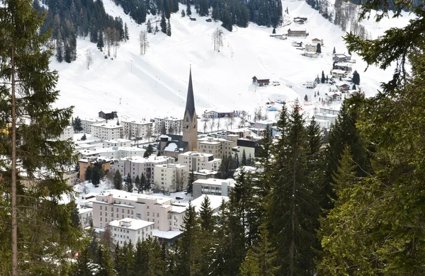 Vue d'hiver de Davos — Photo