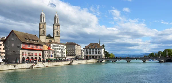 Zurich across Limmat river — Stock Photo, Image