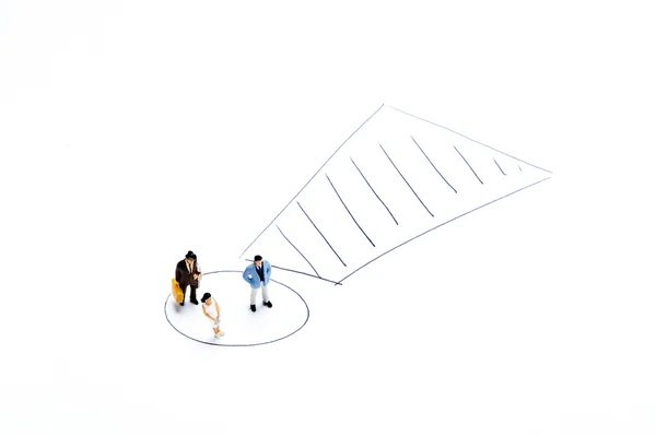 Miniatura em branco com alguns diagramas — Fotografia de Stock