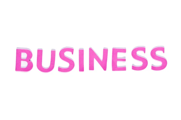 Pink word business on the white background — Stock Photo, Image