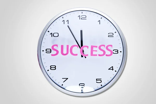 Wall clock with word success — Stock Photo, Image