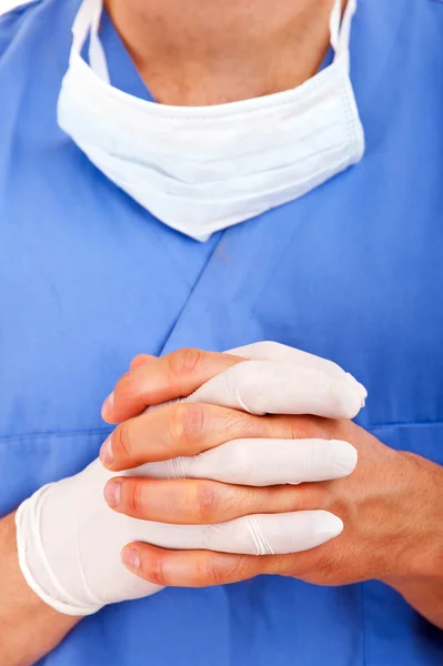 Doctor putting gloves — Stock Photo, Image