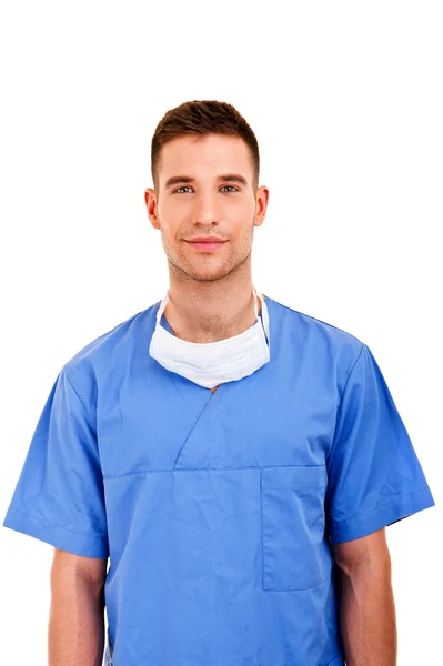 Young doctor man with crossed hands — Stock Photo, Image