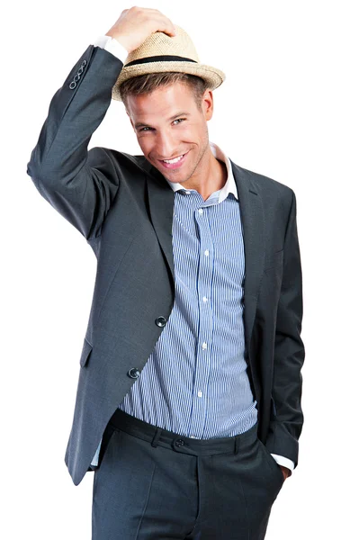 Portrait of an attractive young businessman - smiling — Stock Photo, Image