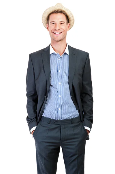 Retrato de un joven empresario atractivo - sonriendo —  Fotos de Stock