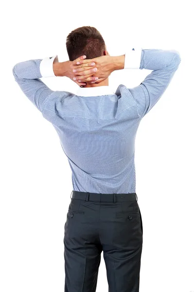 Retrato de un empresario informal guapo sonriendo