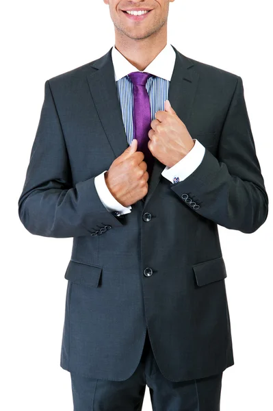 Retrato de un hombre de negocios sonriente. Aislado sobre blanco — Foto de Stock