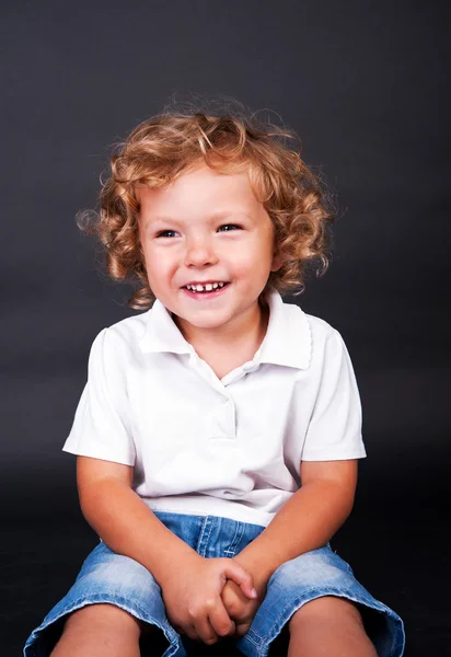 Portrait of happy joyful beautiful little boy — Stock Photo, Image