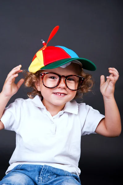 Kid portrait in glasses — Stock Photo, Image