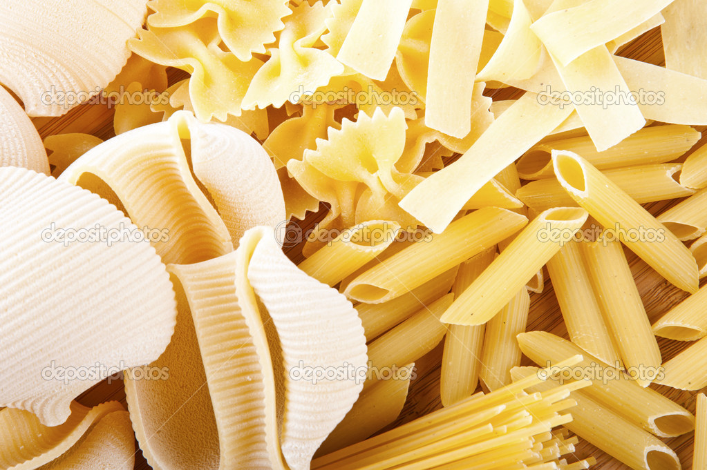 close up on assortment of uncooked pasta