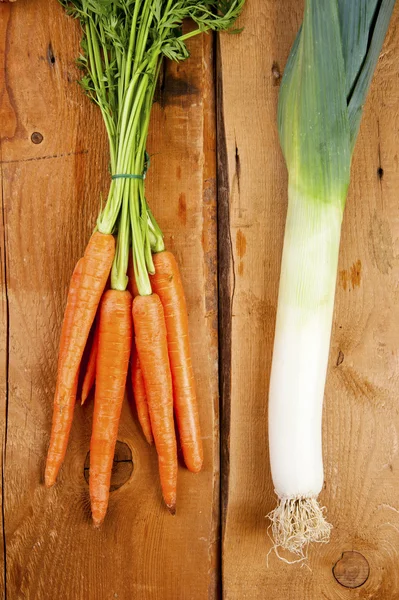 Porro con carote — Foto Stock