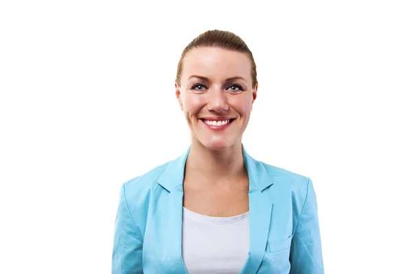 Mujer de negocios sobre fondo blanco aislado — Foto de Stock