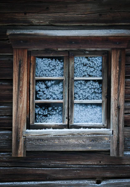 Window with ice — Stock Photo, Image