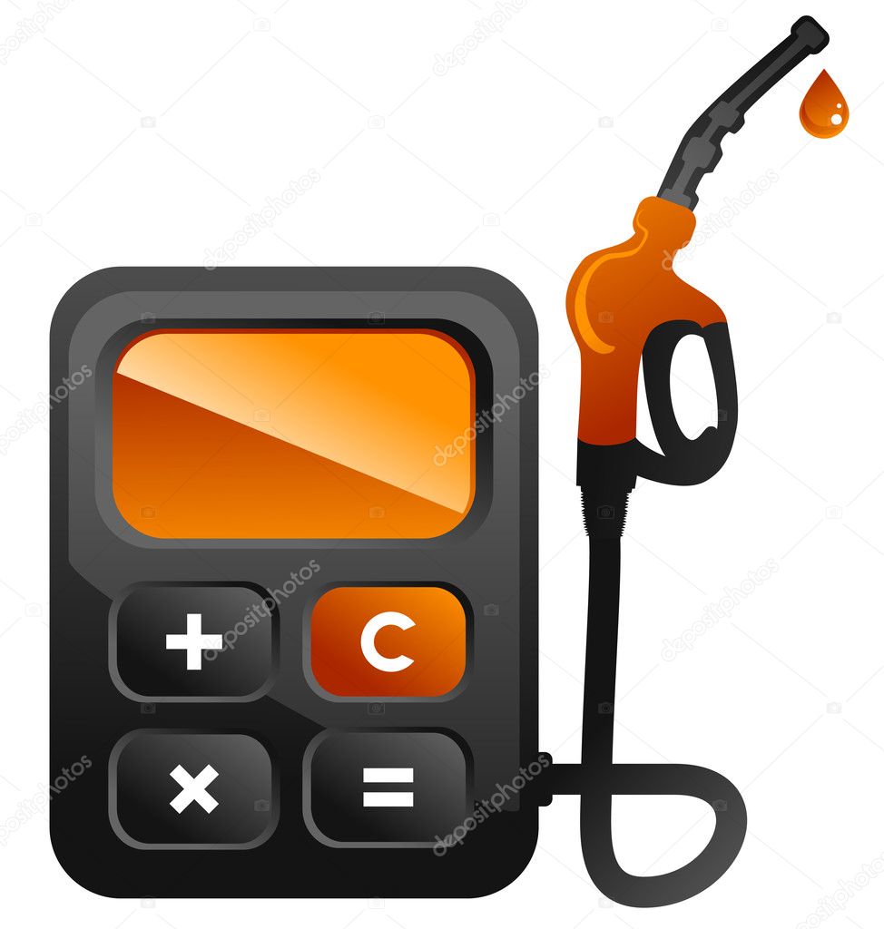 Concepts illustration of fuel station pump as calculator