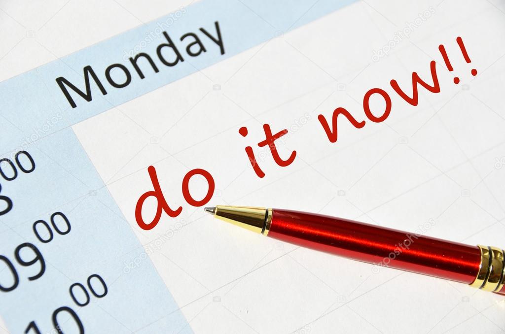 Do it now note in the agenda