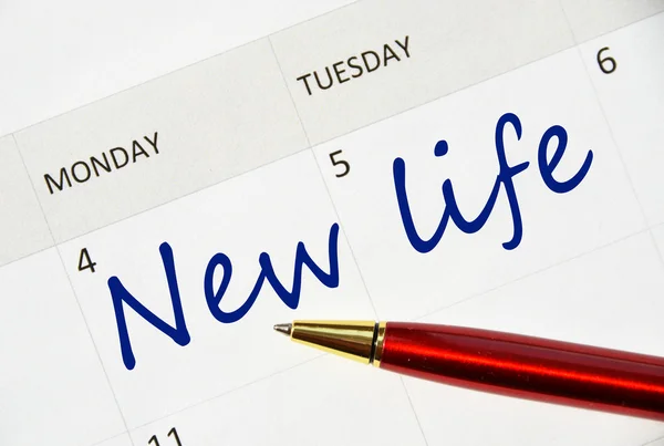 New life note in the agenda — Stock Photo, Image