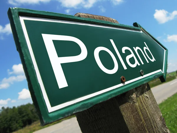 Polonya yol levhası — Stok fotoğraf