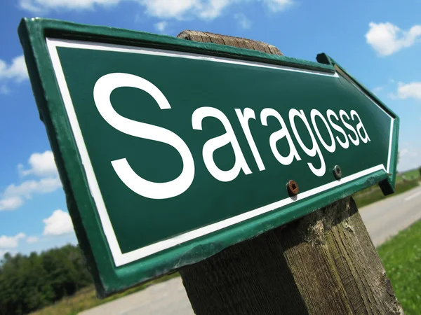 Znak drogowy w Saragossie — Zdjęcie stockowe