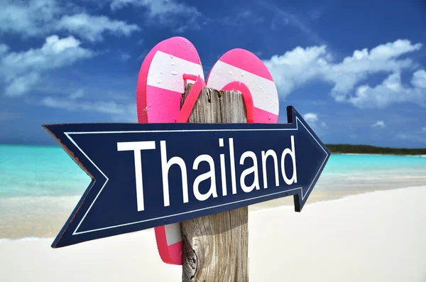 THAILANDIA segno sulla spiaggia — Foto Stock