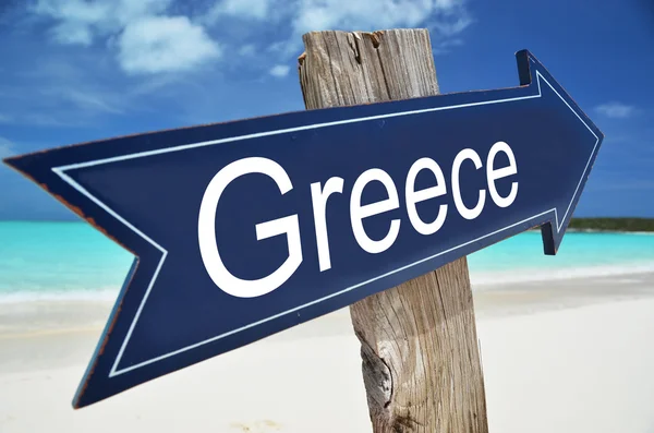 GREECE sign on the beach — Stock Photo, Image