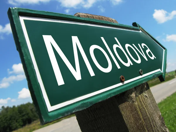 Moldávia sinal de estrada — Fotografia de Stock