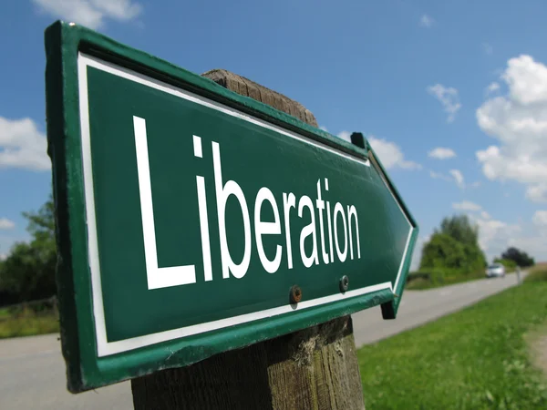 Liberation skyltat längs en lantlig väg — Stockfoto