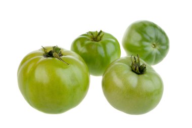 Yeşil domates izole beyaz bir arka plan üzerinde