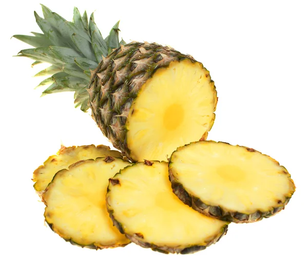 Pineapple on a white background, isolated. sliced — Stock Photo, Image