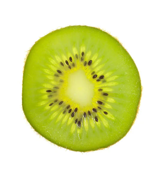 Kiwi-Fruchtscheibe. weißer Hintergrund, isoliert — Stockfoto