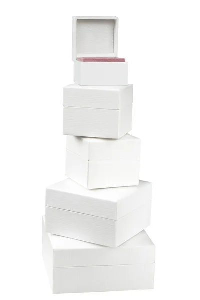 Белые ящики пирамиды Стоковое Фото