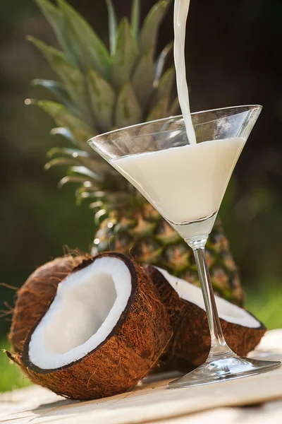 Pinacolada koktajl z kokosa i ananasem — Zdjęcie stockowe