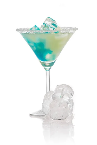 Fresh cocktail with blue curacao — Stock Photo, Image