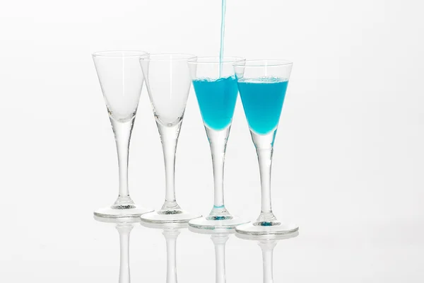 Party Shots with blue curacao — Stock Photo, Image