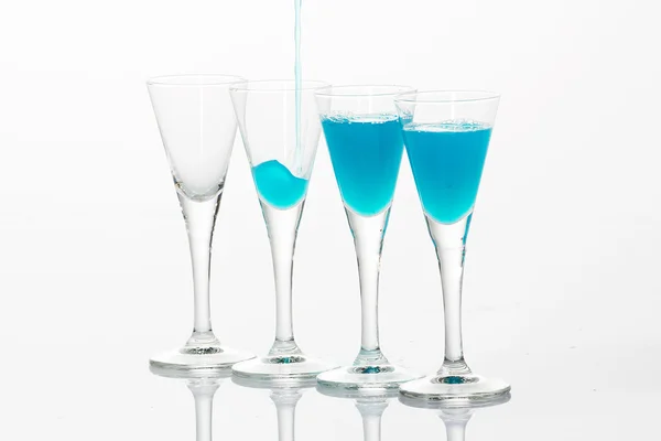 Party Shots with blue curacao — Stock Photo, Image