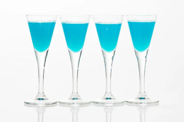 Party Shots with blue curacao — Stock Photo, Image