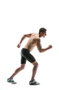 kaslı adam beyaz izole