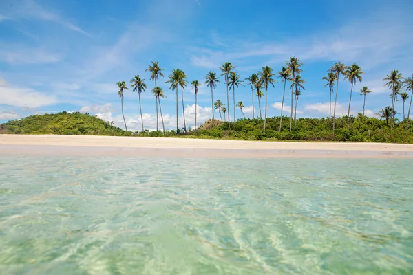 stock image Beautiful exotic beach with coconut palm