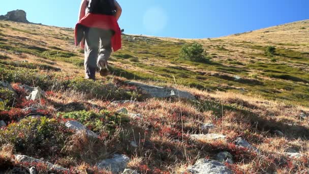 Spanje hoge bergen op de Pyreneeën — Stockvideo