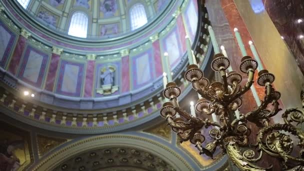 Macaristan Budapeşte Kentindeki Ünlü Aziz Stephen Bazilika Kubbesi Nden Numara — Stok video