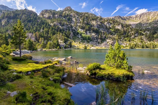 Letní Krajina Cerdanya Pyrenejské Horské Jezero Katalánsko Španělsko — Stock fotografie