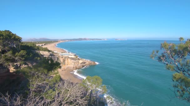 Hermosa Playa Costa Brava Española Cerca Del Pequeño Pueblo Pals — Vídeo de stock