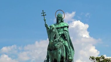 St. Matthias monument in front of Fisherman's Bastion in Budapest. Hungary, 07.07.2022