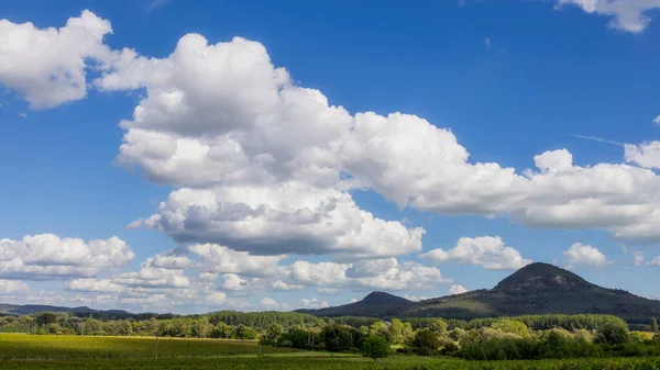 Paisaje Húngaro Verano Con Hermosas Nubes — Foto de Stock