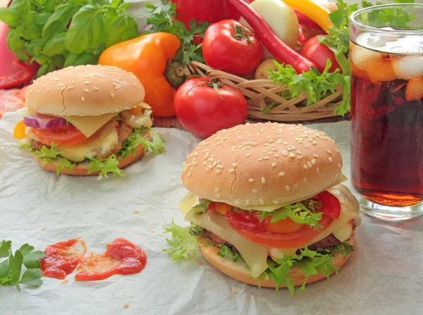 Homemade hamburgers — Stock Photo, Image