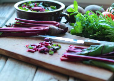 mutfak tahtaya kesme beetroots